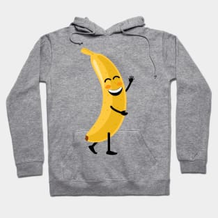 Funny happy cute dancing smiling banana Hoodie